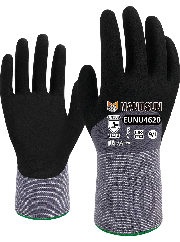 EUNU4620 3/4 NITRILE COATED GLOVES