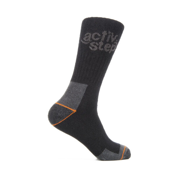 BLACK ACTIV-STEP BAMBOO ECO-SOCKS (PK 2 pairs)