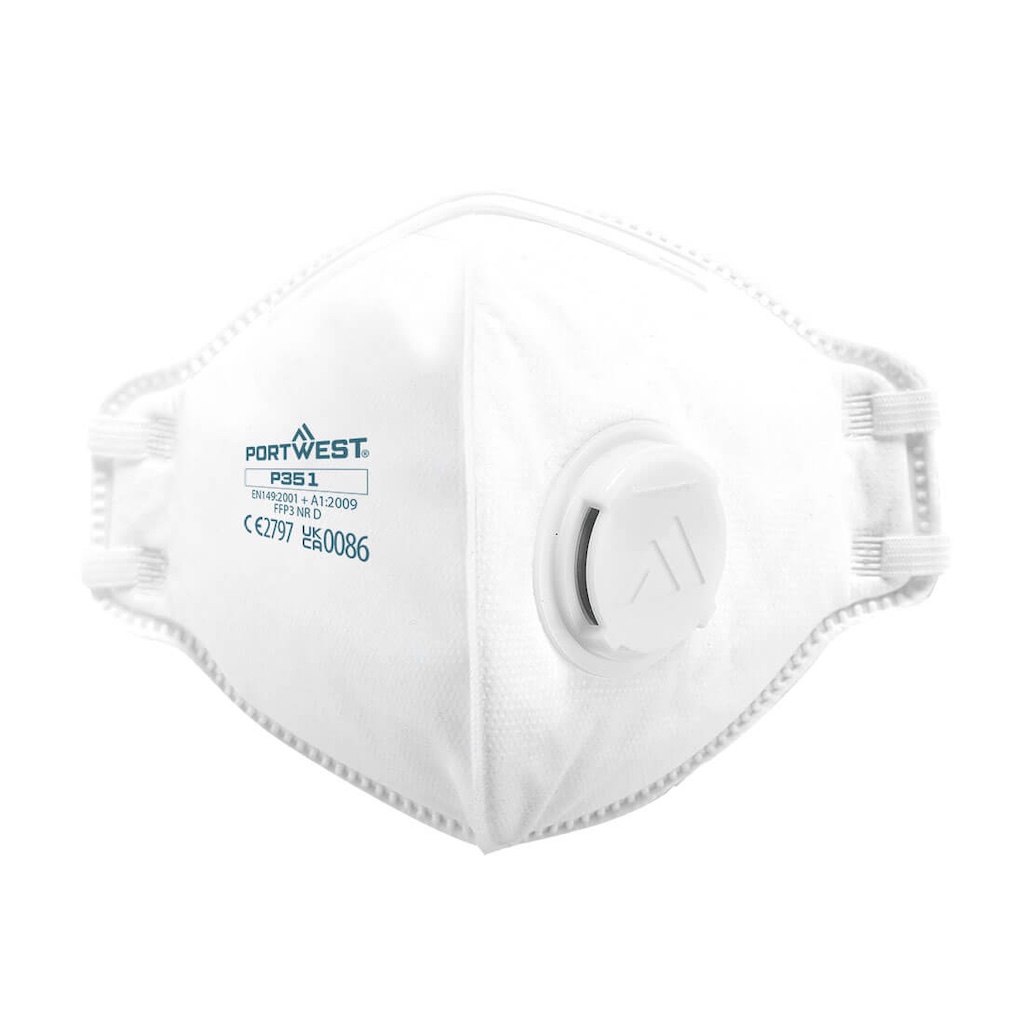 P351 - FFP3 VALVED DOLOMITE FOLD FLAT RESPIRATOR(BOX OF 20)