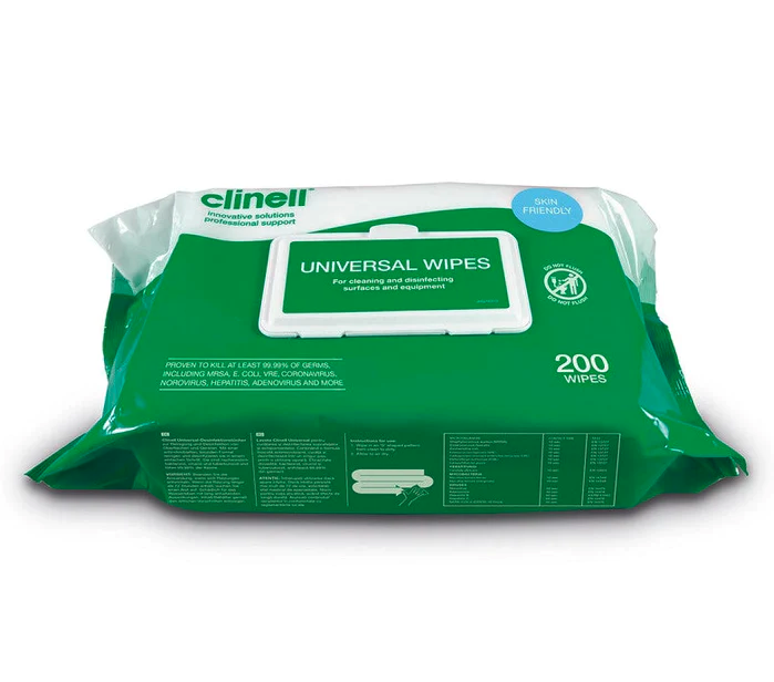 CW200 CLINELL UNIVERSAL SANITISING ANTI-BACTERIAL WIPES X200