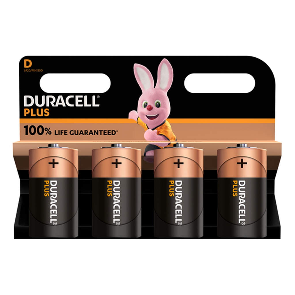 DURACELL PLUS D LR20 PACK OF 4