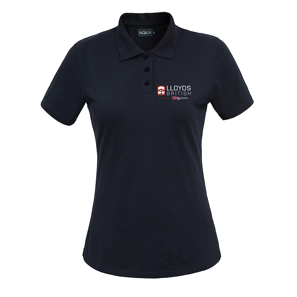 AQUA LADIES 100% POLYESTER PIQUE POLO SHIRT