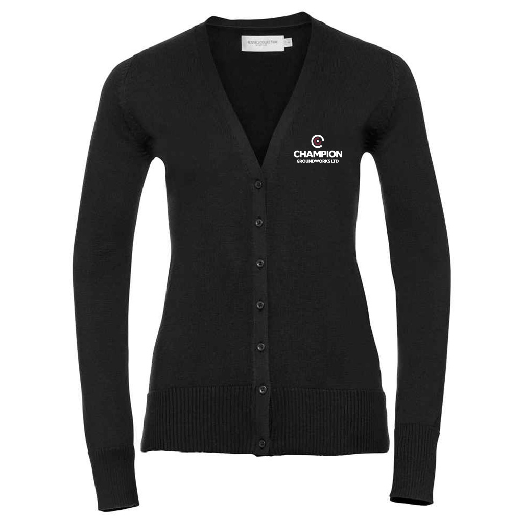 715F LADIES V NECK CARDIGAN