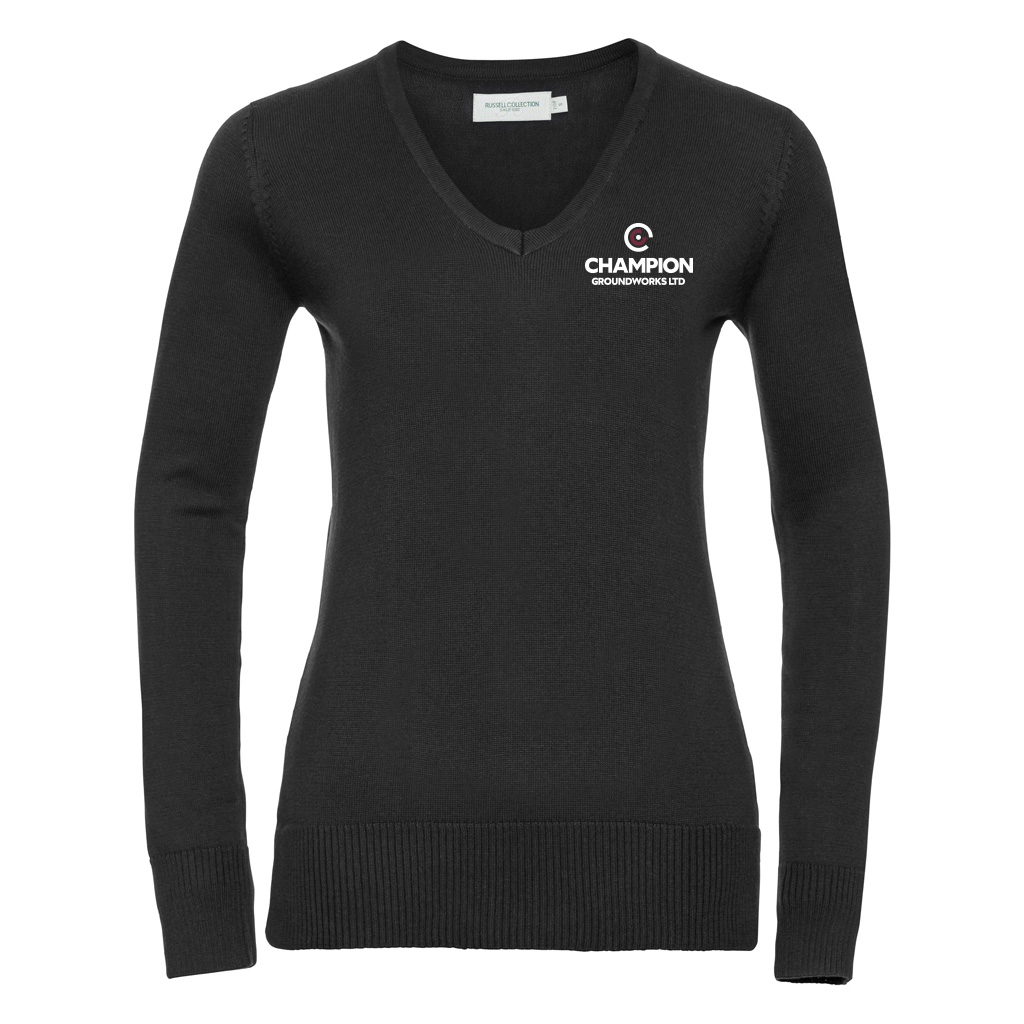 710F LADIES V NECK JUMPER