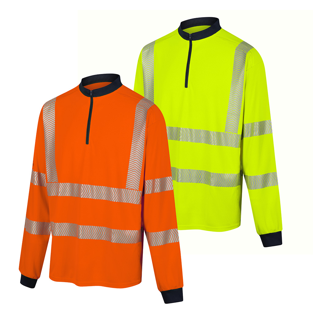 FGX L/S Hi-Vis EN20471 RECYCLED VENTED POLOSHIRT